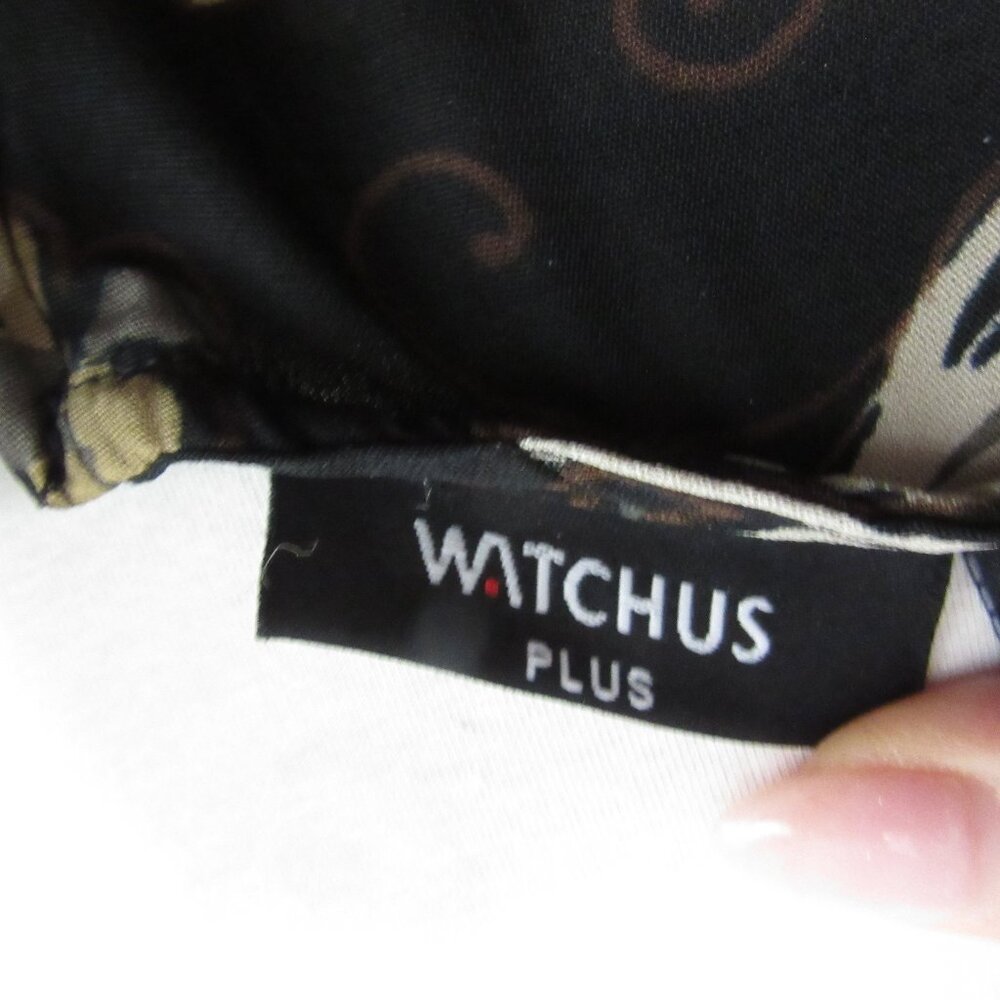 Watchus Dress - plus size Sleeveless ankle length Black & Tan Flowers-Size 3X - Picture 4 of 10